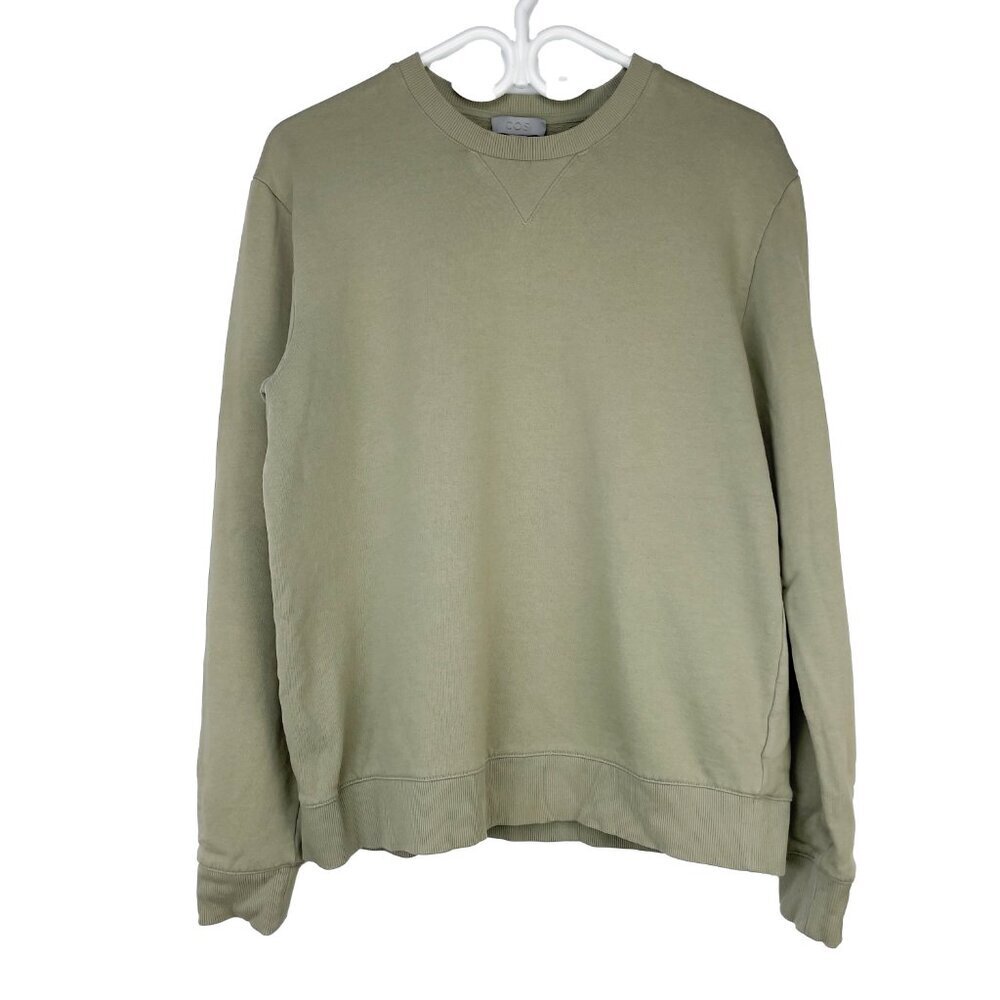 COS  Sweatshirt Unisex Minimalist Light Green/Moss Long Sleeves M